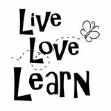 Vinyl Decal Sticker for Computer Wall Car Mac MacBook and More - Live Love Learn - 5.2 x 5 inches