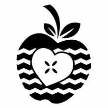 Load image into Gallery viewer, Vinyl Decal Sticker for Computer Wall Car Mac MacBook and More - Chevron Apple Heart Frame - Decal for Teachers, Students, Gifts, ipads, Tutors