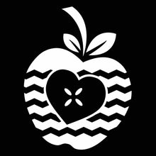 Load image into Gallery viewer, Vinyl Decal Sticker for Computer Wall Car Mac MacBook and More - Chevron Apple Heart Frame - Decal for Teachers, Students, Gifts, ipads, Tutors