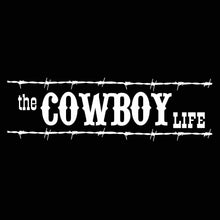 Load image into Gallery viewer, Vinyl Decal Sticker for Computer Wall Car Mac MacBook and More - The Cowboy Life - 8 x 2.5 inches