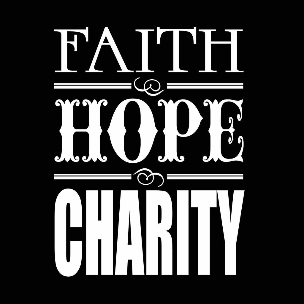 Vinyl Decal Sticker for Computer Wall Car Mac MacBook and More - Faith Hope Charity - 5.2 x 4 inches