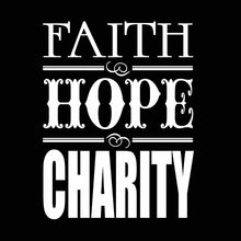 Load image into Gallery viewer, Vinyl Decal Sticker for Computer Wall Car Mac MacBook and More - Faith Hope Charity - 5.2 x 4 inches