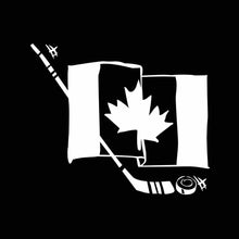 Load image into Gallery viewer, Vinyl Decal Sticker for Computer Wall Car Mac MacBook and More- Canada Canadian Hockey Flag - 5.2 x 4.4 inches