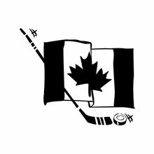 Load image into Gallery viewer, Vinyl Decal Sticker for Computer Wall Car Mac MacBook and More- Canada Canadian Hockey Flag - 5.2 x 4.4 inches