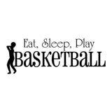 Vinyl Decal Sticker for Computer Wall Car Mac Macbook and More - Eat, Sleep, Play Basketball