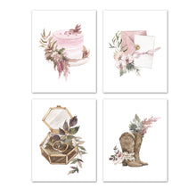 Load image into Gallery viewer, Southern Wedding Theme Floral Wall Art Prints Set - Ideal Gift For Family Room Kitchen Play Room Wall Décor Birthday Wedding Anniversary | Set of 4 - Unframed- 8x10 Photos