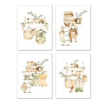 Load image into Gallery viewer, Farmhouse Boho Nursery Baby Garments Wall Art Prints Set - Home Decor For Kids, Child, Children, Baby or Toddlers Room - Gift for Newborn Baby Shower | Set of 4 - Unframed- 8x10 Photos