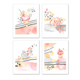 Sweet Treats Icecream Cake Waffle Wall Art Prints Set - Ideal Gift For Family Room Kitchen Play Room Wall Décor Birthday Wedding Anniversary | Set of 4 - Unframed- 8x10 Photos