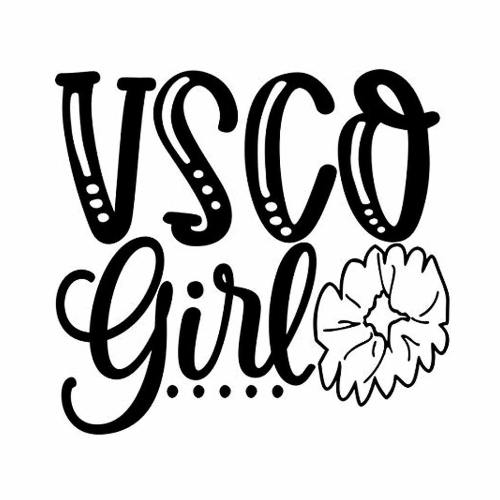 VSCO Girl Scrunchie Decal Sticker for Walls, car, Computer Skin and Locker. for Girls who Like scrunchies, Water Bottles, Turtles, Metal Straws, Tea and sksksk 5.2" x 4.8"