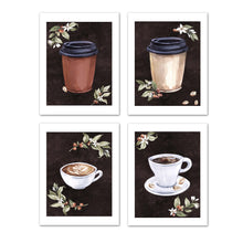 Load image into Gallery viewer, Dispossible Marble Coffee Cups With Seed Foliage Print Kitchen Wall Art Prints Set - Gift For Family Room Kitchen Play Room Wall Décor Birthday Wedding Anniversary | Set of 4 - Unframed- 8x10 Photos