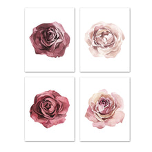 Load image into Gallery viewer, Pink &amp; Red Roses Flowers Wall Art Prints Set - Ideal Gift For Family Room Kitchen Play Room Wall Décor Birthday Wedding Anniversary | Set of 4 - Unframed- 8x10 Photos