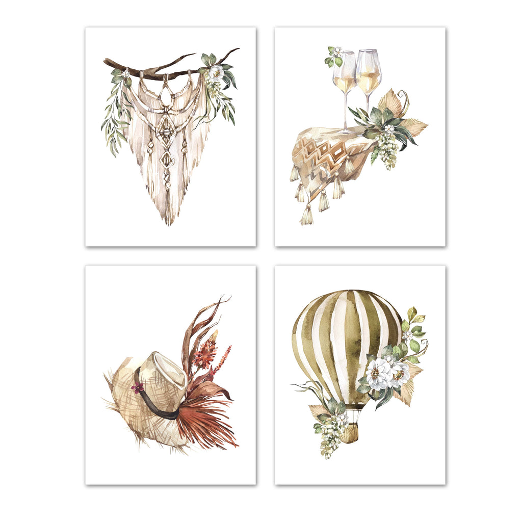 African Adventure Floral Wall Art Prints Set - Ideal Gift For Family Room Kitchen Play Room Wall Décor Birthday Wedding Anniversary | Set of 4 - Unframed- 8x10 Photos