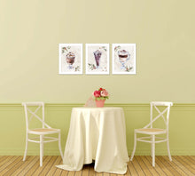 Load image into Gallery viewer, Cold Coffee Drink With Seed Foliage Kitchen Wall Art Prints Set - Ideal Gift For Family Room Kitchen Play Room Wall Décor Birthday Wedding Anniversary | Set of 3 - Unframed- 8x10 Photos