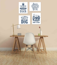 Load image into Gallery viewer, Blue Funny Dog Puppy Quotes Wall Art Prints Set - Ideal Gift For Family Room Kitchen Play Room Wall Décor Birthday Wedding Anniversary | Set of 4 - Unframed- 8x10 Photos