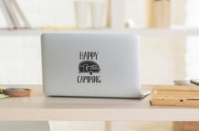 Load image into Gallery viewer, Happy Camping | 4" x 5.6" Vinyl Sticker | Peel and Stick Inspirational Motivational Quotes Stickers Gift | Decal for Outdoors/Nature Camping Lovers