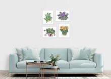 Load image into Gallery viewer, Beautiful Potted Plants Floral Wall Art Prints Set - Ideal Gift For Family Room Kitchen Play Room Wall Décor Birthday Wedding Anniversary | Set of 4 - Unframed- 8x10 Photos
