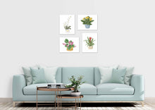 Load image into Gallery viewer, Beautiful Potted Plants Floral Design Wall Art Prints Set - Ideal Gift For Family Room Kitchen Play Room Wall Décor Birthday Wedding Anniversary | Set of 4 - Unframed- 8x10 Photos