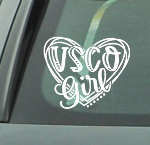 VSCO Girl Heart Decal Sticker for Walls, car, Computer and Locker. for Girls who Like scrunchies, Water Bottles, Turtles, Metal Straws, Tea and sksksk 5.2" x 4.3"