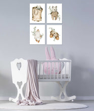 Load image into Gallery viewer, Teddy Bear Bag Suit &amp; Sandle Boho Nursery Wall Art Prints Set - Home Decor For Kids, Child, Children, Baby or Toddlers Room - Gift for Newborn Baby Shower | Set of 4 - Unframed- 8x10 Photos