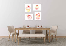 Load image into Gallery viewer, Sweet Cupcakes Cakes Wall Art Prints Set - Ideal Gift For Family Room Kitchen Play Room Wall Décor Birthday Wedding Anniversary | Set of 4 - Unframed- 8x10 Photos