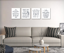 Load image into Gallery viewer, Gray Adventure Motivational and Inspirational Quotes Wall Art Prints Set - Ideal Gift For Family Room Kitchen Play Room Wall Décor Birthday Wedding Anniversary | Set of 4 - Unframed- 8x10 Photos
