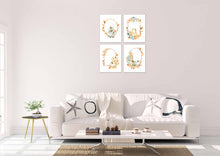 Load image into Gallery viewer, Pumpkins &amp; lantern Autumn Wreath Arch Wall Art Prints Set - Ideal Gift For Family Room Kitchen Play Room Wall Décor Birthday Wedding Anniversary | Set of 4 - Unframed- 8x10 Photos