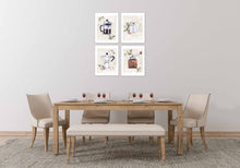 Load image into Gallery viewer, Coffee Maker & Seed Foliage Kitchen Wall Art Prints Set - Ideal Gift For Family Room Kitchen Play Room Wall Décor Birthday Wedding Anniversary | Set of 4 - Unframed- 8x10 Photos