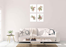 Load image into Gallery viewer, Botanical Plants Green, Red &amp; Purple Foliage Wall Art Prints Set - Ideal Gift For Family Room Kitchen Play Room Wall Décor Birthday Wedding Anniversary | Set of 4 - Unframed- 8x10 Photos