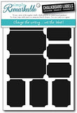 Reusable Chalk Labels - 30 Ticket Shape Adhesive Chalkboard Stickers in 3 Sizes, Light Material with Removable Adhesive and Smooth Writing Surface. Can be Wiped Clean and Reused