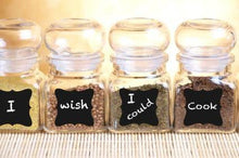 Load image into Gallery viewer, Reusable Chalk Labels - 24 Fancy Square Shape Adhesive Chalkboard Stickers in 4 Sizes, Labels are Dishwasher Safe with Semi-Permanent Adhesive