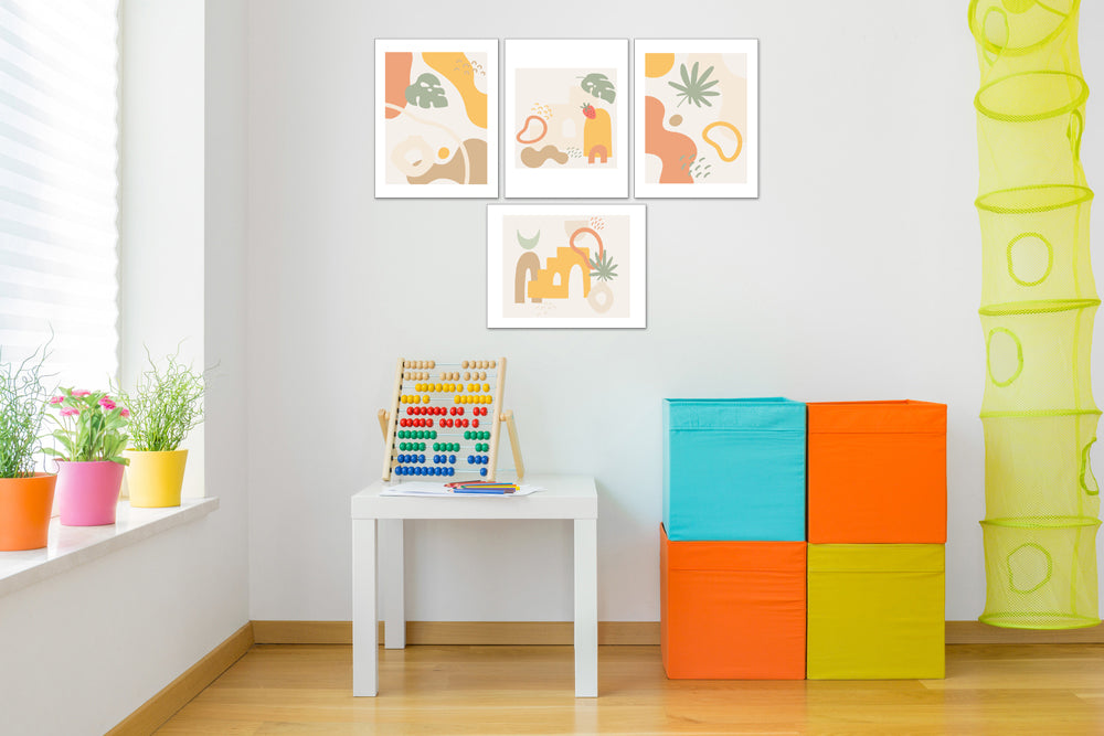 Home Paintings Wall Art Prints Set - Home Decor For Kids, Child, Children, Baby or Toddlers Room - Gift for Newborn Baby Shower | Set of 4 - Unframed- 8x10 Photos