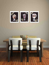Load image into Gallery viewer, Cold Coffee Drink With Seed Foliage Kitchen Wall Art Prints Set - Ideal Gift For Family Room Kitchen Play Room Wall Décor Birthday Wedding Anniversary | Set of 3 - Unframed- 8x10 Photos