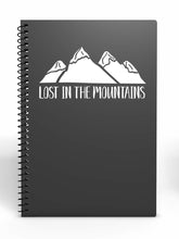 Load image into Gallery viewer, Lost in The Mountains | 8" x 3.8" Vinyl Sticker | Peel and Stick Inspirational Motivational Quotes Stickers Gift | Decal for Outdoors/Nature Mountains Lovers