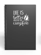 Load image into Gallery viewer, Life is Better Around The Campfire | 5.2" x 5" Vinyl Sticker | Peel and Stick Inspirational Motivational Quotes Stickers Gift | Decal for Outdoors/Nature Camping Lovers
