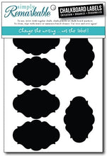 Load image into Gallery viewer, Chalkboard Label - 18 Large Fancy Ovals - Chalk Labels Ð Removable, Rewriteable, Simply Remarkable! Organize, Personalize and Entertain with style and simplicity! Light, long lasting Material - Made in the USA.