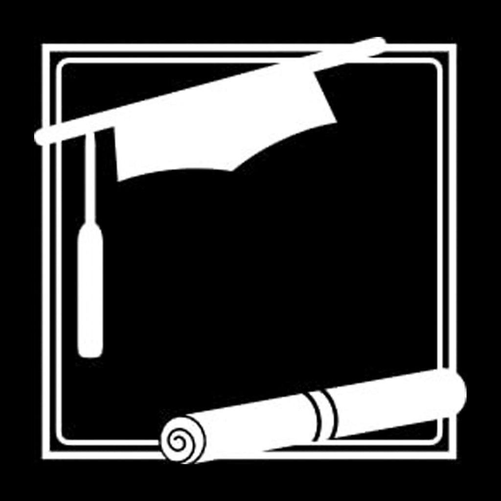 Vinyl Decal Sticker for Computer Wall Car Mac Macbook and More - Graduate Frame Decal