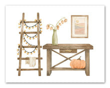 Load image into Gallery viewer, Dog Pumpkin Table &amp; Reindeer Autumn Farmhouse Design Wall Art Prints Set - Ideal Gift For Family Room Kitchen Play Room Wall Décor Birthday Wedding Anniversary | Set of 4 - Unframed- 8x10 Photos