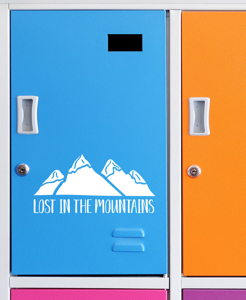 Lost in The Mountains | 8" x 3.8" Vinyl Sticker | Peel and Stick Inspirational Motivational Quotes Stickers Gift | Decal for Outdoors/Nature Mountains Lovers
