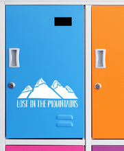 Load image into Gallery viewer, Lost in The Mountains | 8" x 3.8" Vinyl Sticker | Peel and Stick Inspirational Motivational Quotes Stickers Gift | Decal for Outdoors/Nature Mountains Lovers