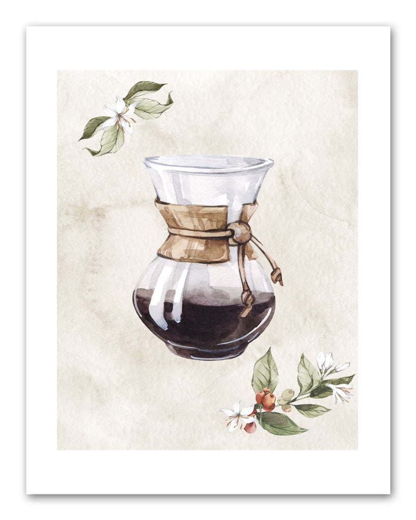 Coffee & Seed Foliage Kitchen Wall Art Prints Set - Ideal Gift For Family Room Kitchen Play Room Wall Décor Birthday Wedding Anniversary | Set of 4 - Unframed- 8x10 Photos