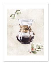 Load image into Gallery viewer, Coffee & Seed Foliage Kitchen Wall Art Prints Set - Ideal Gift For Family Room Kitchen Play Room Wall Décor Birthday Wedding Anniversary | Set of 4 - Unframed- 8x10 Photos