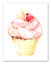 Load image into Gallery viewer, Sweet Cupcakes Cakes Wall Art Prints Set - Ideal Gift For Family Room Kitchen Play Room Wall Décor Birthday Wedding Anniversary | Set of 4 - Unframed- 8x10 Photos
