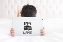 Load image into Gallery viewer, Happy Camping | 4&quot; x 5.6&quot; Vinyl Sticker | Peel and Stick Inspirational Motivational Quotes Stickers Gift | Decal for Outdoors/Nature Camping Lovers