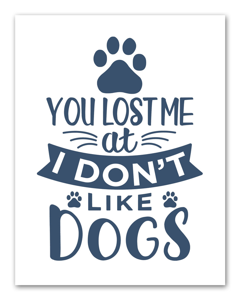 Blue Funny Dog Puppy Quotes Wall Art Prints Set - Ideal Gift For Family Room Kitchen Play Room Wall Décor Birthday Wedding Anniversary | Set of 4 - Unframed- 8x10 Photos