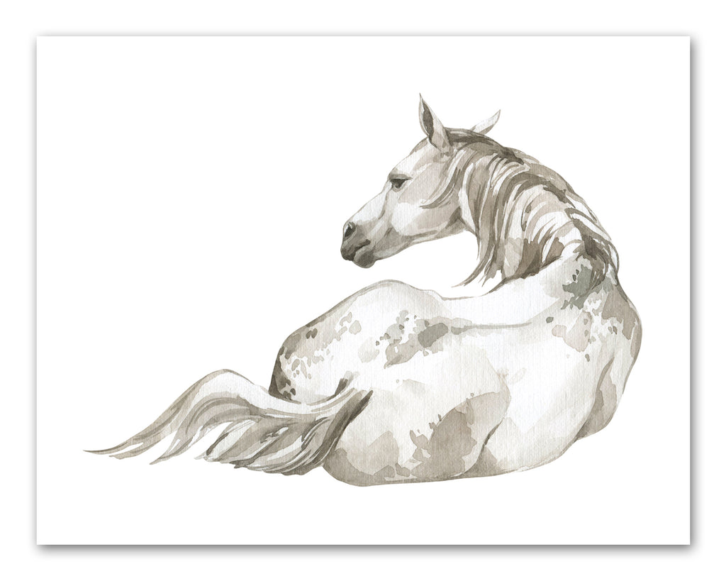 Horses Poses Sketch Nursery Wall Art Prints Set - Home Decor For Kids, Child, Children, Baby or Toddlers Room - Gift for Newborn Baby Shower | Set of 4 - Unframed- 8x10 Photos