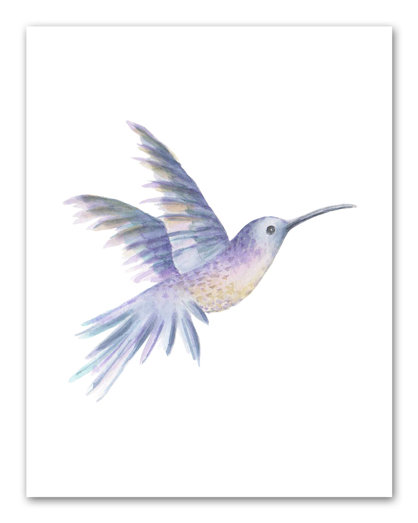 Beautiful Nursery Humming Birds Wall Art Prints Set - Home Decor For Kids, Child, Children, Baby or Toddlers Room - Gift for Newborn Baby Shower | Set of 4 - Unframed- 8x10 Photos
