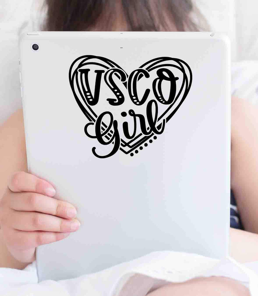 VSCO Girl Heart Decal Sticker for Walls, car, Computer and Locker. for Girls who Like scrunchies, Water Bottles, Turtles, Metal Straws, Tea and sksksk 5.2" x 4.3"