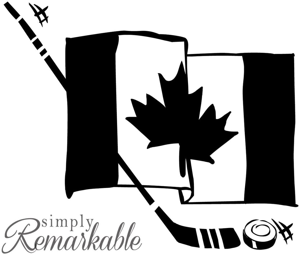 Vinyl Decal Sticker for Computer Wall Car Mac MacBook and More- Canada Canadian Hockey Flag - 5.2 x 4.4 inches