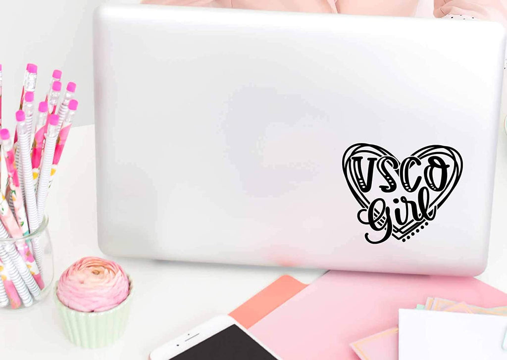 VSCO Girl Heart Decal Sticker for Walls, car, Computer and Locker. for Girls who Like scrunchies, Water Bottles, Turtles, Metal Straws, Tea and sksksk 5.2" x 4.3"