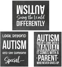Load image into Gallery viewer, Set of 3 Chalkboard Autism Prints - Autism Poster Print Autistic Spectrum Motivational Decor Autism Awareness (8x10, Set of 3)